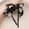 Francês Retro Elegante Tinta Impressão Arco Anel de Cabelo Elegante Gentil Senhora Baixo Rabo de Cavalo Corda de Cabelo All-match Corda de Cabelo