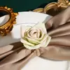 Nuevo Anillo para Servilleta de Rosa Simulada Estilo Nórdico Creativo Decoración de Mesa para Banquete de Hotel Anillo para Servilleta de Mesa