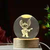 Venta al por mayor transfronteriza Bola de Cristal de Dibujos Animados Luminosa Grabada en 3D Luz de Noche Decoración de Escritorio Regalo Creativo Regalo de Cumpleaños para Mujeres