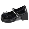 Sapatos Mary Jane Franceses de Salto Alto com Laço de Pérola Femininos 2026 Novo Outono Combinam com Saias Absolutamente Lindos Salto Grosso Sapatinhos de Couro