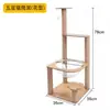 Marco de escalada para gatos de sisal con nido para gatos tipo cápsula espacial, plataforma de salto para gatos resistente a los arañazos, marco de escalada multifuncional para gatos, juguete resistente para gatos