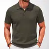 Comercio Exterior Transfronterizo Ropa para Hombre Estilo Europeo y Americano Primavera y Verano Tejidos de Punto de Manga Corta Chico Musculoso Rudo Suéter Casual Camisa Polo Sy0044