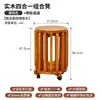 Taburete Redondo Jenga de Madera Maciza Taburete Combinable Apilable para el Hogar Silla Plegable Mesa de Comedor Silla Banco Taburete de Mesa de Café