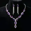 Colar de borla de olho de cavalo europeu e americano transfronteiriço requintado acrílico diamante brincos terno alto casamento noiva acessórios de roupas