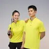Camisa publicitaria de cuello para deportes de maratón al aire libre, transpirable, secado rápido, manga corta, logo, ropa de trabajo, venta al por mayor