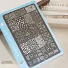 Placa de Transferencia para Uñas Estampado Encaje Estampado Leopardo Cuadros Corazón Lujo Estilo Chino Patrón Plantilla Herramienta de Sello para Uñas