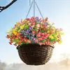 Flores Decorativas Externas Margaridas de 5 Cabeças Resistentes a UV para Decoração de Varanda Externa, Flores Artificiais em Vasos para Interior e Exterior