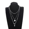 Collar de Cadena para Suéter con Colgante en Capas Largo Versátil Retrato Estilo Harajuku para Hombres y Mujeres Accesorio de Moda