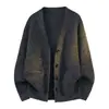 Nuevo suéter de punto casual estilo japonés con cuello en V para parejas, chaqueta cárdigan holgada y versátil para hombres, adecuado para otoño e invierno