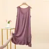 Vestido de Casa Novo de Verão Soltinho Plus Size Doce Bainha Franzida Emagrecedor Camisola Grande Decote V Profundo Sem Mangas