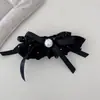 Moda Retro Estampa de Leopardo Laço Pérola Presilha Banana Simples Outono Inverno Elegante Presilha de Rabo de Cavalo Grampo de Cabelo Novos Acessórios de Cabelo para Mulheres