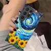 La Popular Funda de Teléfono Cielo Estrellado Girasoles de Van Gogh del Mercado Norteamericano es Adecuada para Samsung S26, con Cobertura Completa de Lente, Carcasa de Vidrio y Estuche Rígido