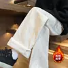 Calça Casual Tie-Dye Retrô Americana Masculina Outono e Inverno High Street Tendência Plus Veludo Engrossada Solta Perna Reta Perna Larga Calça