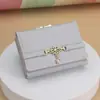 Carteira dobrável fofa de desenho animado transfronteiriça com laço, porta-cartões macaron, carteira feminina integrada em couro PU, personalizável