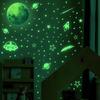 Adesivo de Parede Luminoso Astronauta Estrela Adesivo de Parede Coelho Desenho Animado Adesivo Luminoso Nave Espacial Estrela Adesivo de Parede Decorativo Quarto Infantil