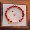 Internet Celebrous recomendar Design Original Benmingnian Fu Marca Cinábrio Pulseira Feminina Pérola Roxo Ouro Areia Pulseira Presente