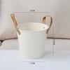 Maceta nórdica de metal beige con forma de flor carnosa para balcón, pequeña maceta de hierro para almacenamiento en el hogar, maceta para bonsái, decoración.