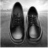 Sapatos de Couro Tamanho Grande 4 polegadas Biqueira de Aço Anti-Esmagamento Casual Retrô Aumento de Altura Sapatos Derby Formal Estilo Britânico Preto Sapatos da Moda para Pés Largos