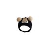 Gorro de bebé bonito de otoño e invierno, estilo coreano, cálido, resistente al frío, con protección para los oídos, suave, con doble bola, de cera suave, de oso Baotou.