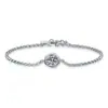 Pulseira de Prata 925 com Bolhas Pequenas, Bracelete de Moissanita de 1 Quilate, Banhada a Platina, Joia Simples e Estilosa, Fornecimento Transfronteiriço no Atacado