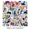 50 adesivos de Fairy Tail, anime japonês, adesivos decorativos à prova d'água para computador, transfronteiriços