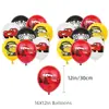 Decoración Suministros para Fiesta de Cumpleaños Infantil Tema de Coches Banderín Set de Globos Bandera para Pastel Transfronterizo