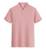 Camisa Polo de color liso con cuello, 32 hilos, 200 gramos, imitación de algodón de alta calidad, adecuada para transmisiones en vivo, se puede imprimir con logo o bordar, estilo estándar de ropa de trabajo