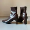 Botas de Tacón Delgado Silenciosas Versátiles Chuyuji para Viajar Botines de Tacón Alto Piel Suave Punta Fina Botas Elásticas Adelgazantes Nuevo Modelo Otoño/Invierno