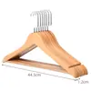 Perchas de Madera Yx Hotel Versión Engrosada para Uso en Casa, Perchas de Madera Antideslizantes para Pantalones, Perchas Vintage de Madera Maciza para Ropa