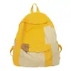 Mochila para mujer estilo retro japonés, lona lavada, bloques de color, con efecto de caída, mochila casual para estudiante