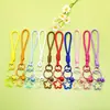 Llavero de Acrílico con Lanyard de Cinco Puntas de Color Sólido Encanto para Estuche de Audífonos Color Caramelo Estilo Fresco Decoración para Empaque de Bolsa de Pareja