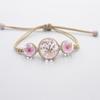 Pulsera Sencilla para Mujer Joyería Tejida Hecha a Mano Flor Seca Cerámica Cielo Estrellado de Bebé Niñas Lugar Escénico Venta Caliente