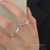 Anillo de plata de ley S925 Nalan fresco y dulce moda nicho ins lujo diamante cuenta redonda lisa R02393