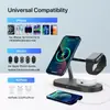 Novo Carregador sem Fio 3 em 1 para iPhone 12/13/14/15/16/17 Estação de Carregamento Rápida para Apple Watch 10 9 8 7 6 Airpods 2 3 Pro