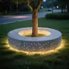 Banco de Asiento de Concreto Transparente, Banco de Cemento para Paisajismo de Jardín, Banco de Asiento de Terrazo, Asiento para Piscina de Árboles Uhpc para Exteriores