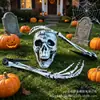 Decoraciones de calaveras para el suelo de Halloween, decoraciones de césped de terror, montaje de escenas para casa embrujada y sala de escape, juego de tres piezas de decoraciones de calaveras