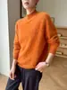 Novedad Otoño/Invierno 2026: Suéter de Lana con Forro Polar de Cuello Medio Alto para Mujer, Jersey de Cachemir de Punto Holgado