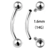 Aleación de titanio G23 dientes internos de doble cabeza cono puntiagudo bola redonda barra curva barra C clavo de oreja clavo de ceja clavo de pezón joyería para perforaciones de titanio