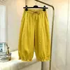 Pantalones Casuales con Cintura Elástica para Mujer, Pantalones Cortos Finos de Verano, Pantalones de Moda Nuevos 2026, Pantalones de Pierna Ancha tipo Linterna de Algodón y Lino