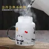 Taza de Vidrio al por Mayor, Tetera de Agua Fría de Dibujos Animados Resistente a Altas Temperaturas, Tetera de Agua Fría para una Persona, Taza de Doble Capa Nueva, Taza Linda con Popote