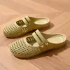 Nuevas Sandalias de Dedo de Moda para Mujer para Verano, Antideslizantes, Resistentes al Desgaste, Zapatos para el Hogar, Baño y Playa con Agujeros