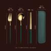 Conjunto de louça de aço inoxidável Household Chopsticks Spoon Set Estudante Outdoor Camping Conjunto de três peças Tableware portátil atacado