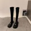 Botas 2026 nuevas populares para otoño e invierno, botas altas con forro de polar, botas delgadas estilo Chanel, botas de moda de gamuza