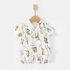 Mameluco de Verano para Bebé de Manga Corta Bata de Gasa Ultra-Delgada de Algodón Puro para Bebé Ropa con Aire Acondicionado para Niños Ropa para Gateo de Recién Nacidos