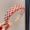 Diadema Estilo Tweed Cabeza Roja Diadema de Año Nuevo Ramillete de Pelo Pasador de Ala Ancha Pasador Pequeño Diadema para Mujer Nuevo Otoño e Invierno 2024