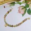 Pulsera Exquisita de Piedra Shoushan para Estudiantes para Mujer Plata Rota Dos Cuentas Artísticas Simples Retro Pulsera de Cuentas