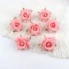 Gotas de Orvalho Acessórios Cabeça de Flor Rosa DIY Flor Artificial Pano de Seda Acessórios de Cocar Gotas Cachos Rosas Acessórios Faixa de Cabelo