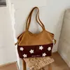 Bolso de Felpa Gamuzada para Mujer 2026 Nuevo Otoño Moda Bloques de Color Patchwork Bolso de Hombro Único Gran Capacidad Bolso Tote para Viajes