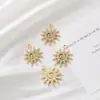 Colgante Chapado Diamante Full Diamond Girasol Europeo y Americano Ojo del Diablo Estrella de Ocho Puntas Accesorios de Joyería Colgante de Collar DIY Pendientes