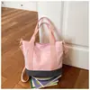 Bolsa de Lienzo Japonesa Personalizada de Alto Estilo 2026, Moderna y Sencilla, Gran Capacidad, Adecuada para el Trabajo y los Viajes Diarios, Bolso de Mano con Contraste de Color